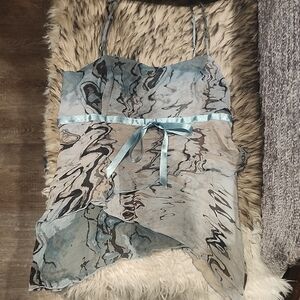 Y2K Abstract Blue and Gray Camisole Top